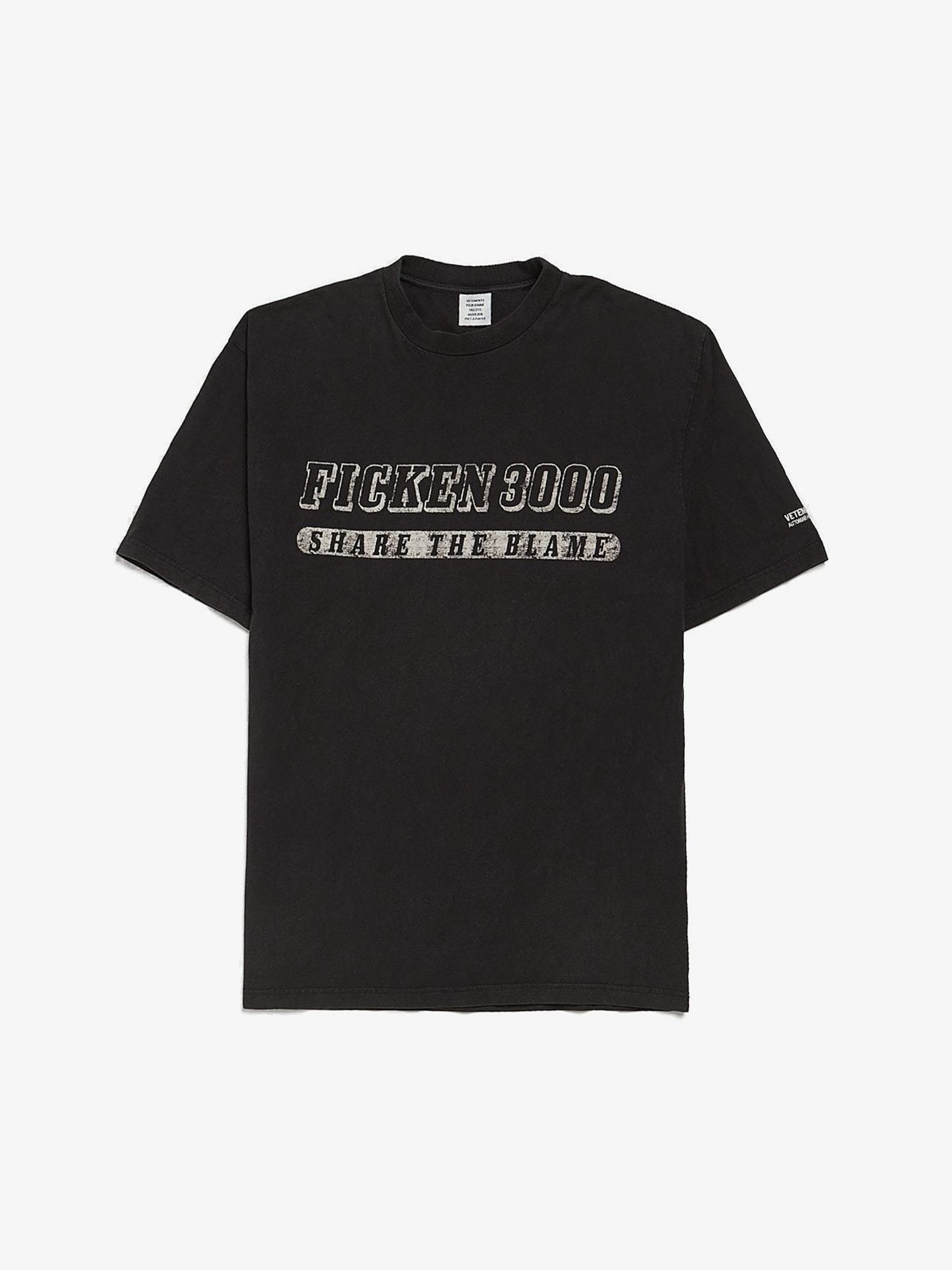 Vetements Faded Black Ficken 3000 Printed T-Shirt
