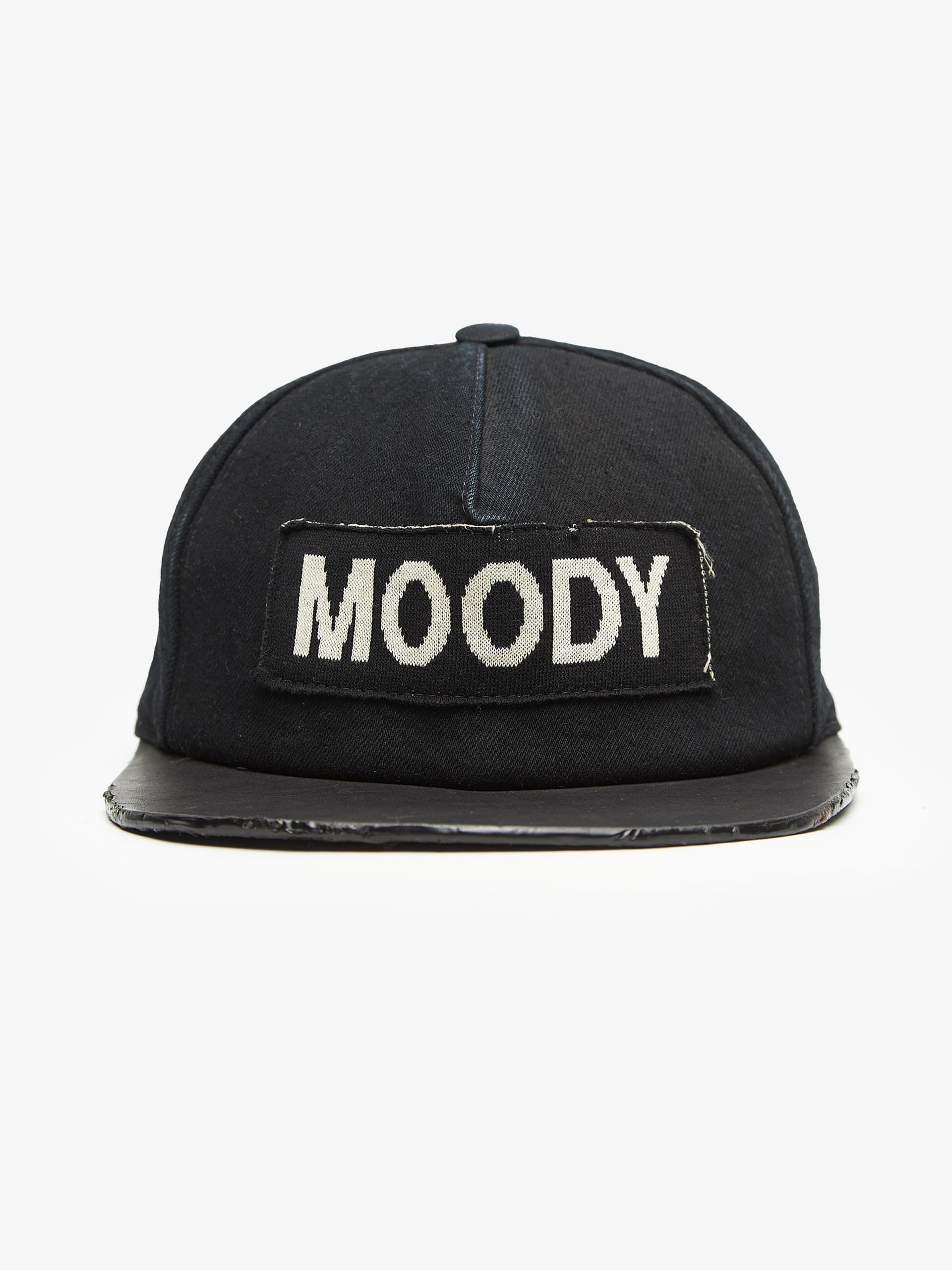 Rick Owens Drkshdw Black Moody Patched Cotton and Leather Cap