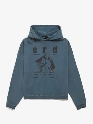 Sweat à Capuche Enfants Riches Déprimés - Couleur Sun Faded Aqua, Logo Classique - Taille XXL - Occasion Comme Neuf