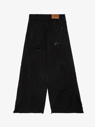Vetements Blue Washed Distressed Wide Cotton Jeans