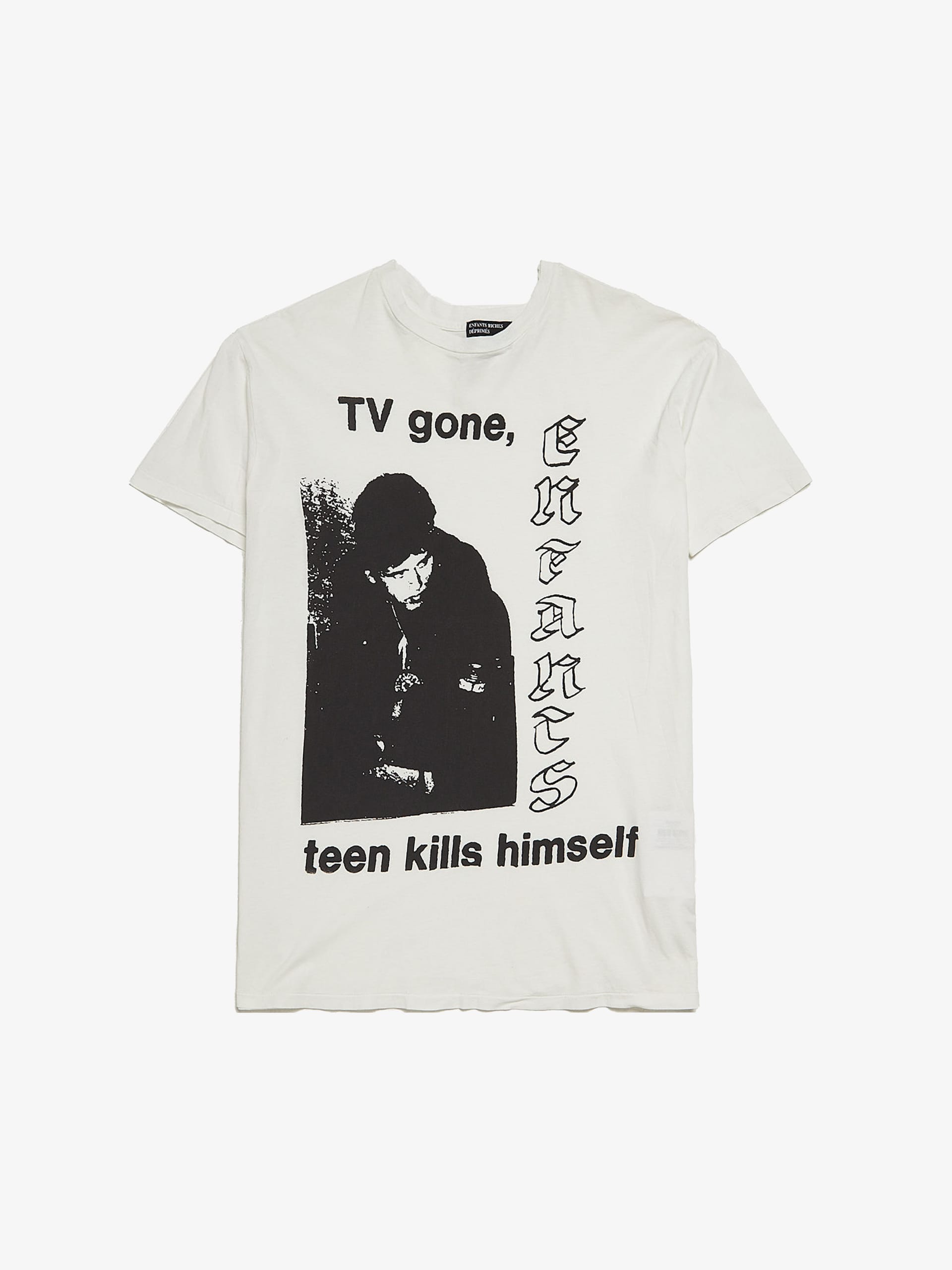 Enfants Riches Deprimes White Tv Gone Printed Soft Cotton T
