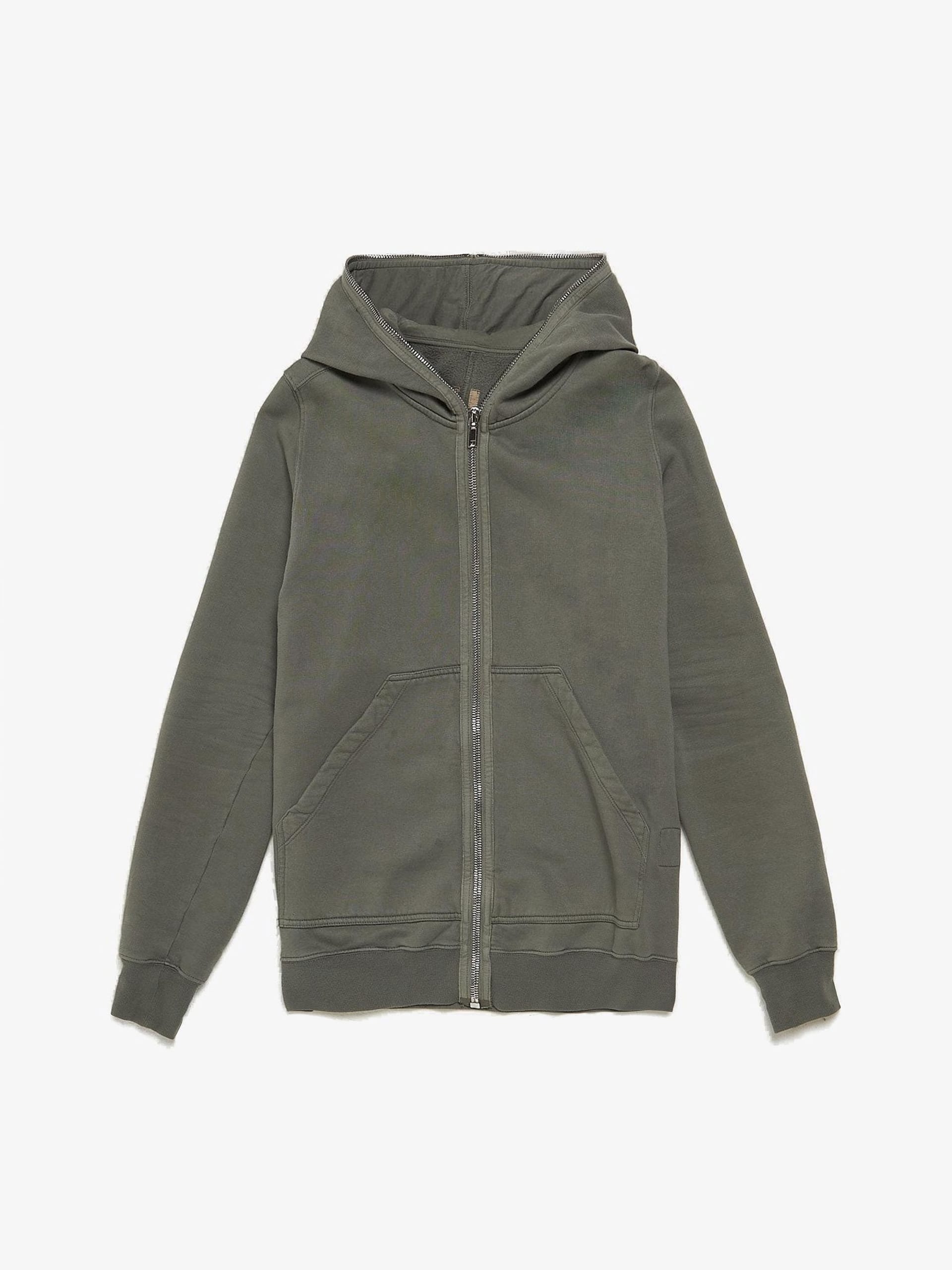 Rick Owens Drkshdw Hustler Blue Gray Cotton Zipped Hoodie