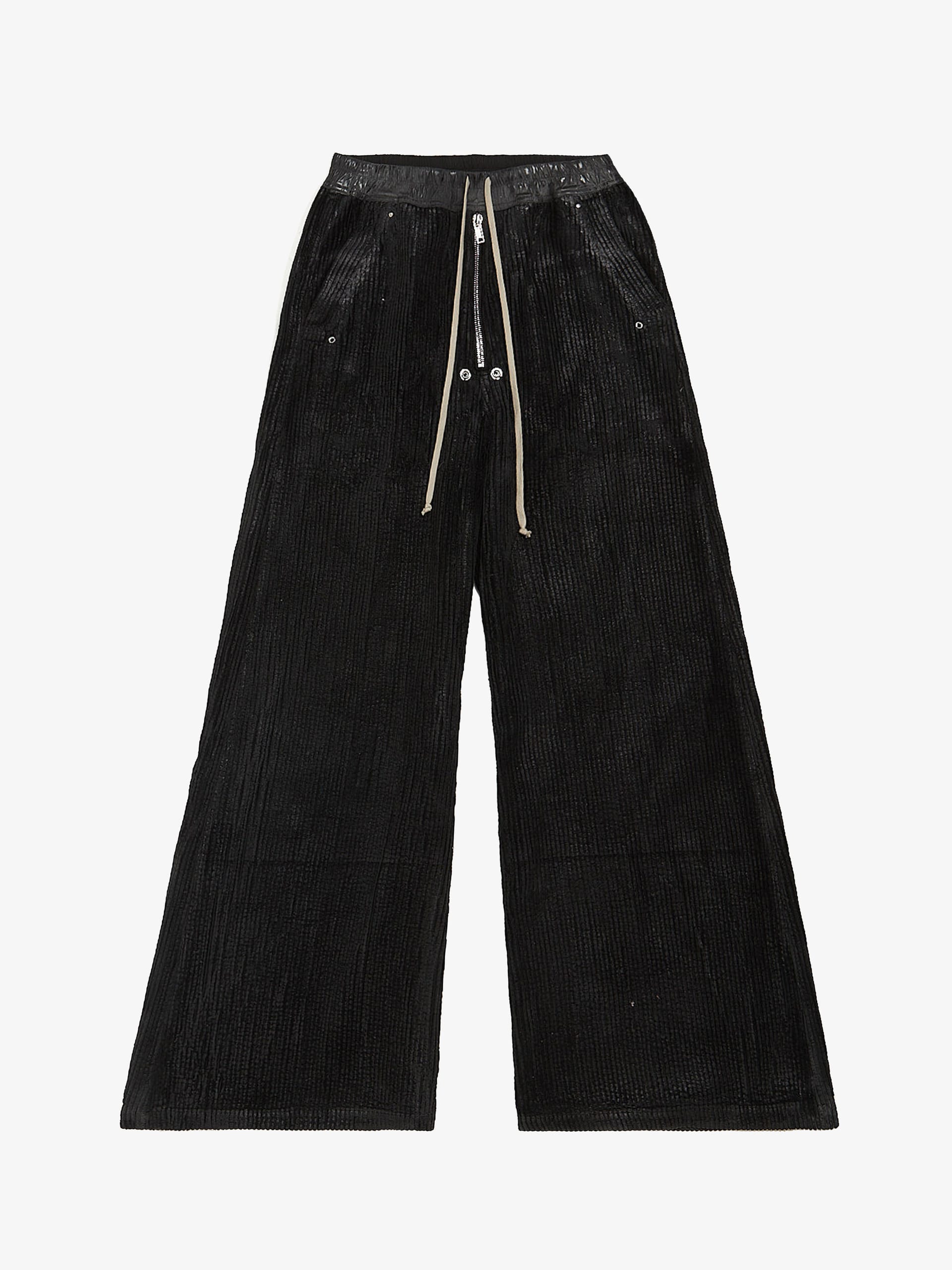 Rick Owens Drkshdw Black Velvet Waxed Belas Pants