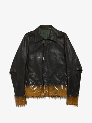 Burberry Prorsum Black Bison Leather Perfecto Jacket