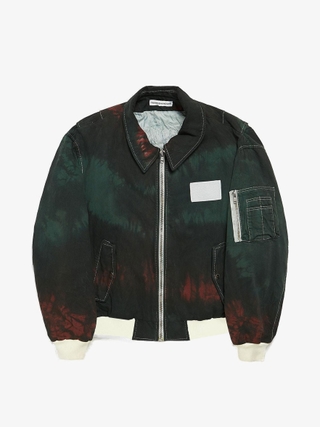 Gosha Rubchinskiy Green Red Zipped Cotton Bomber