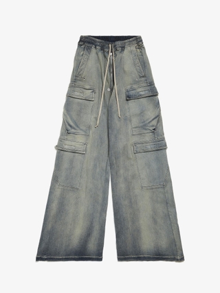 Rick Owens Drkshdw Blue Sky Denim Double Cargo Jumbo Belas Cotton