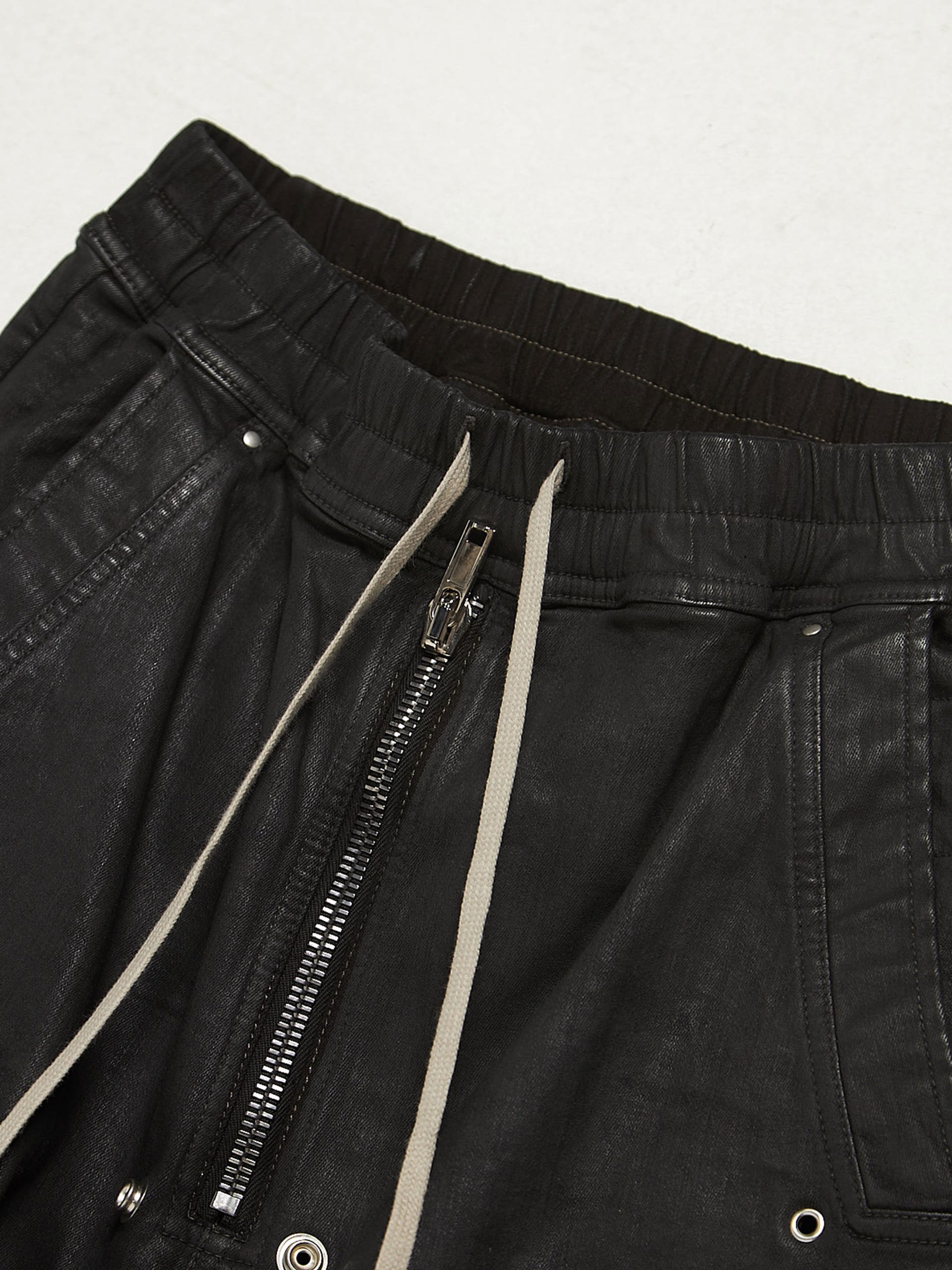 Rick Owens Drkshdw Black Waxed Double Cargo Jumbo Belas Cotton Pants