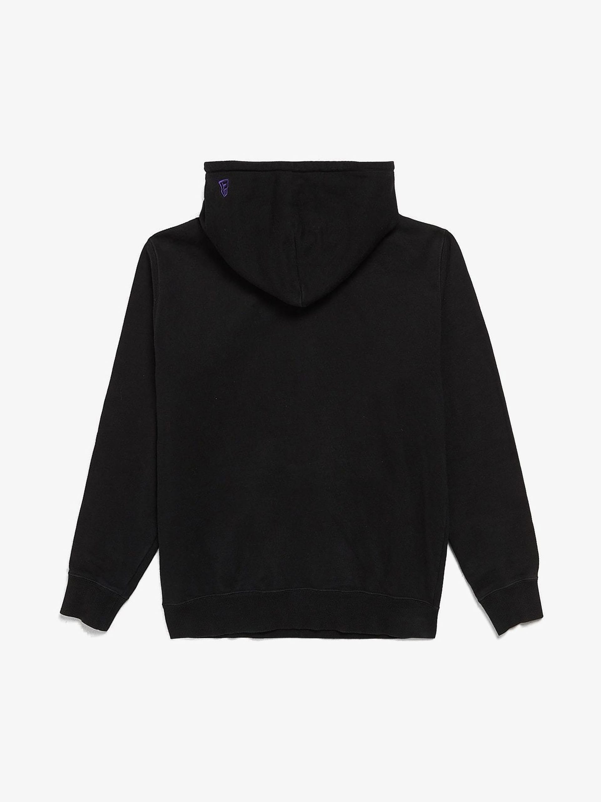 Ys Yamamoto Black Purple Logo Embroidered Cotton Hoodie