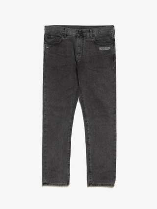 Valentino Dark Gray Colorblock Raw Hem Cotton Jeans