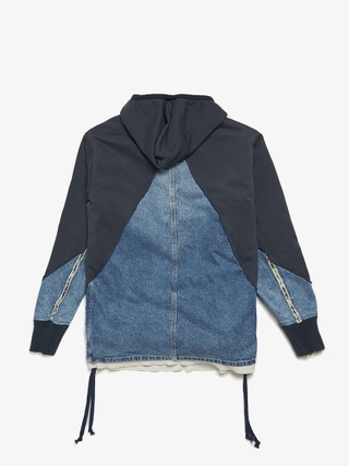 Greg Lauren navy denim track jacket Greg Lauren Navy Blue Denim