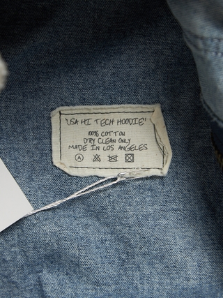 Greg Lauren Navy Blue Denim Usa Logo Patched Distressed Zip Greg Lauren Navy Blue Denim Usa Logo Patched Distressed Zip
