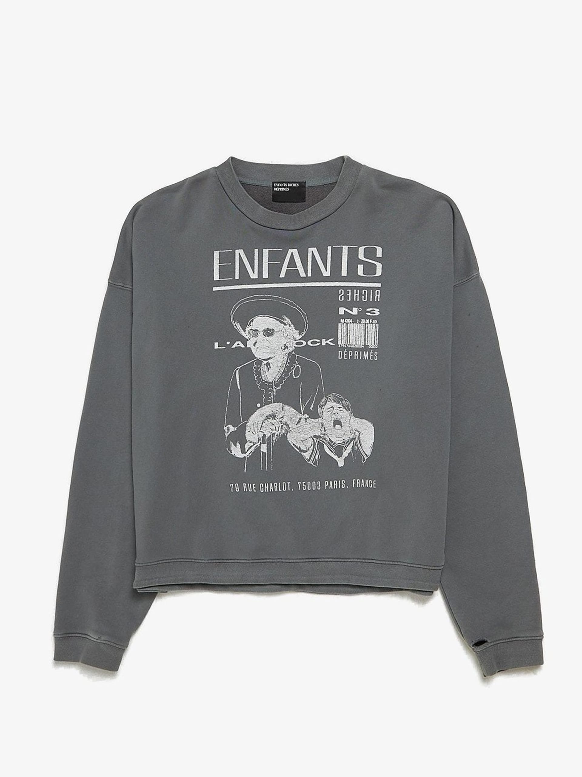 Enfants Riches Deprimes Gray 79 Rue Charlot Logo Printed