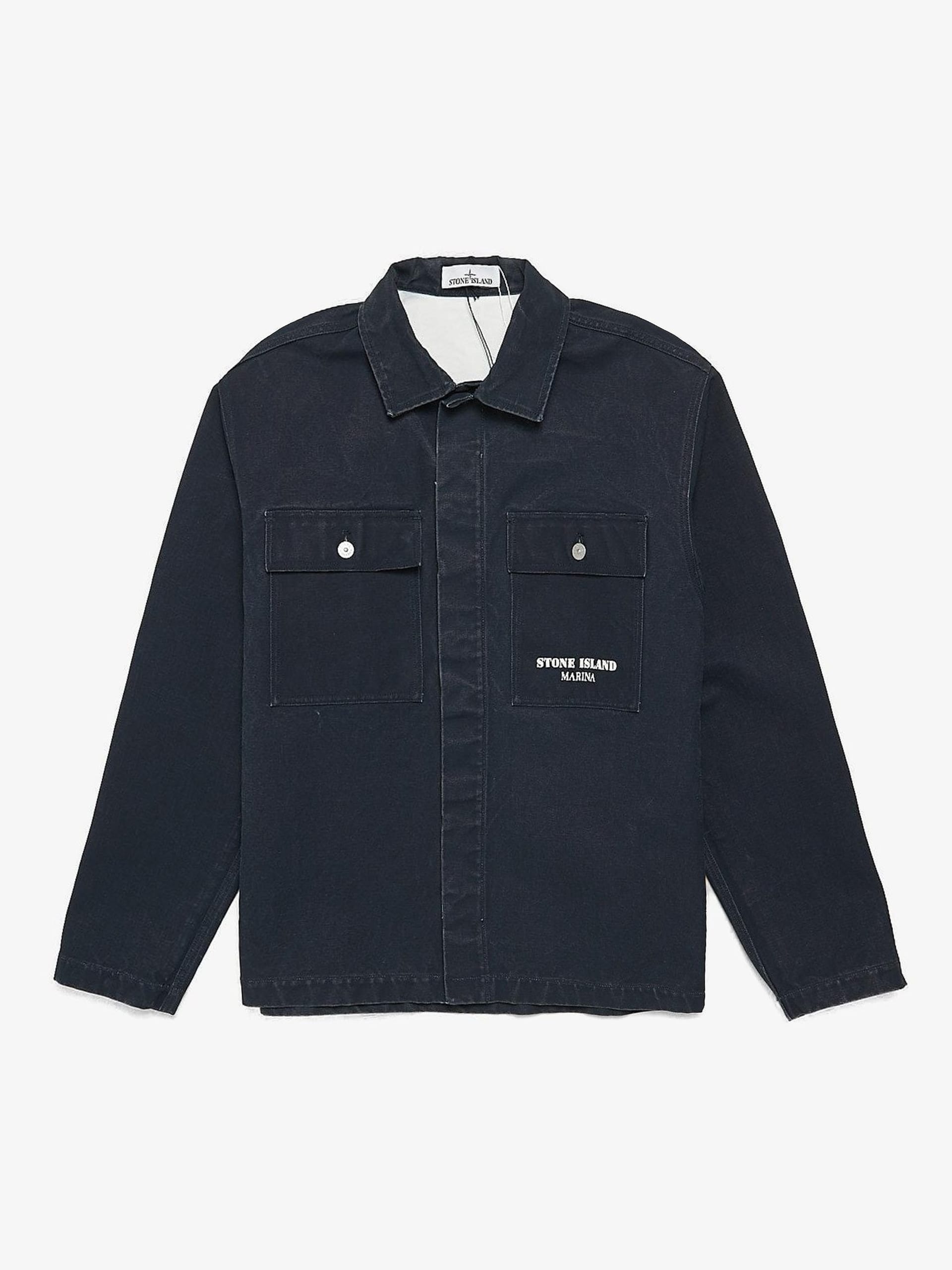 Stone island denim overshirt on sale