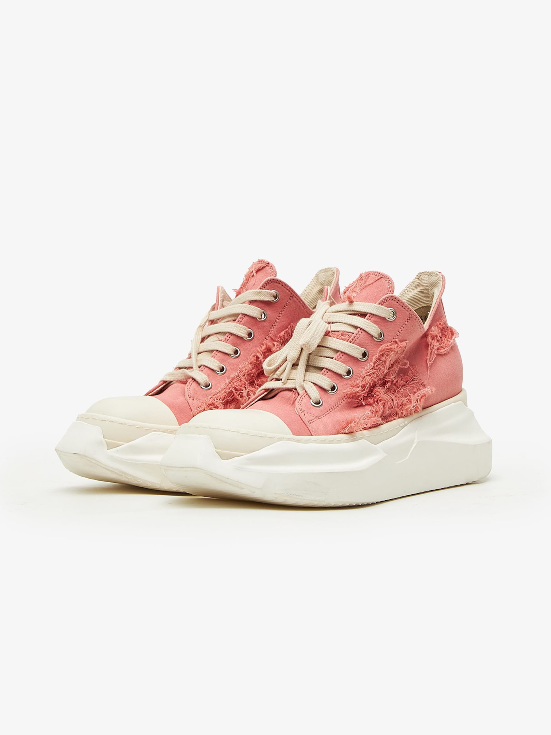 Rick Owens Drkshdw Rose Distressed Denim Low Abstract Sneakers