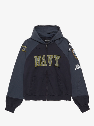 【70％OFF】 Project GR Reconstrcuted Folded Zip Hoodie - Navy トップス