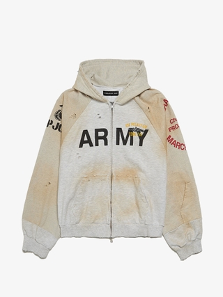 ★関税込★Project G/R★Reworked Sport Hoodie★Dirty Melange PROJECT G/R プロジェクト ジーアール SS25 REWORKED SPORT
