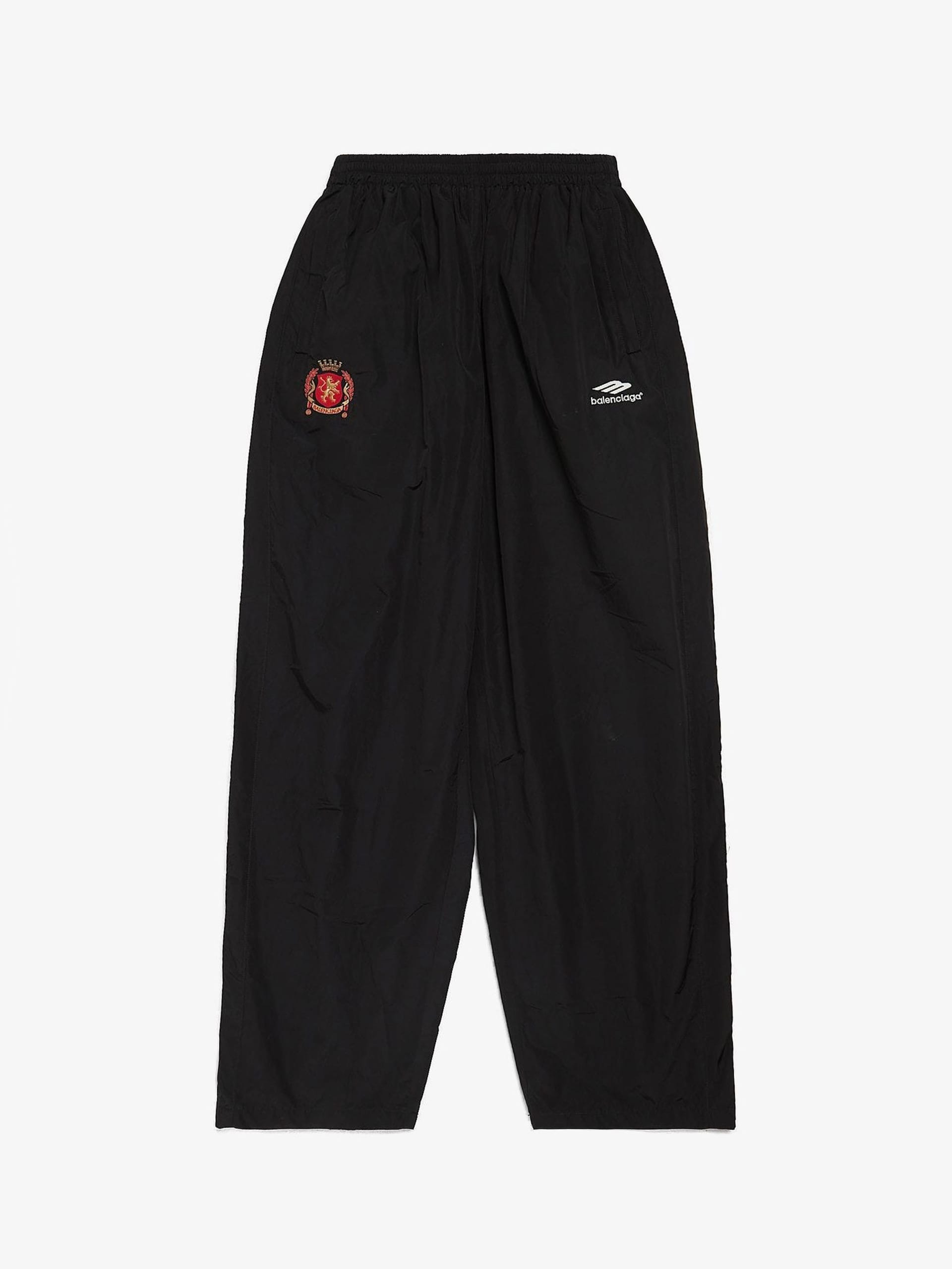 “FUNDAMENTAL LOGO” EASY PANTS /BLACK バスケ Balenciaga Black Baggy Soccer Logo Embroidered Cotton Pants
