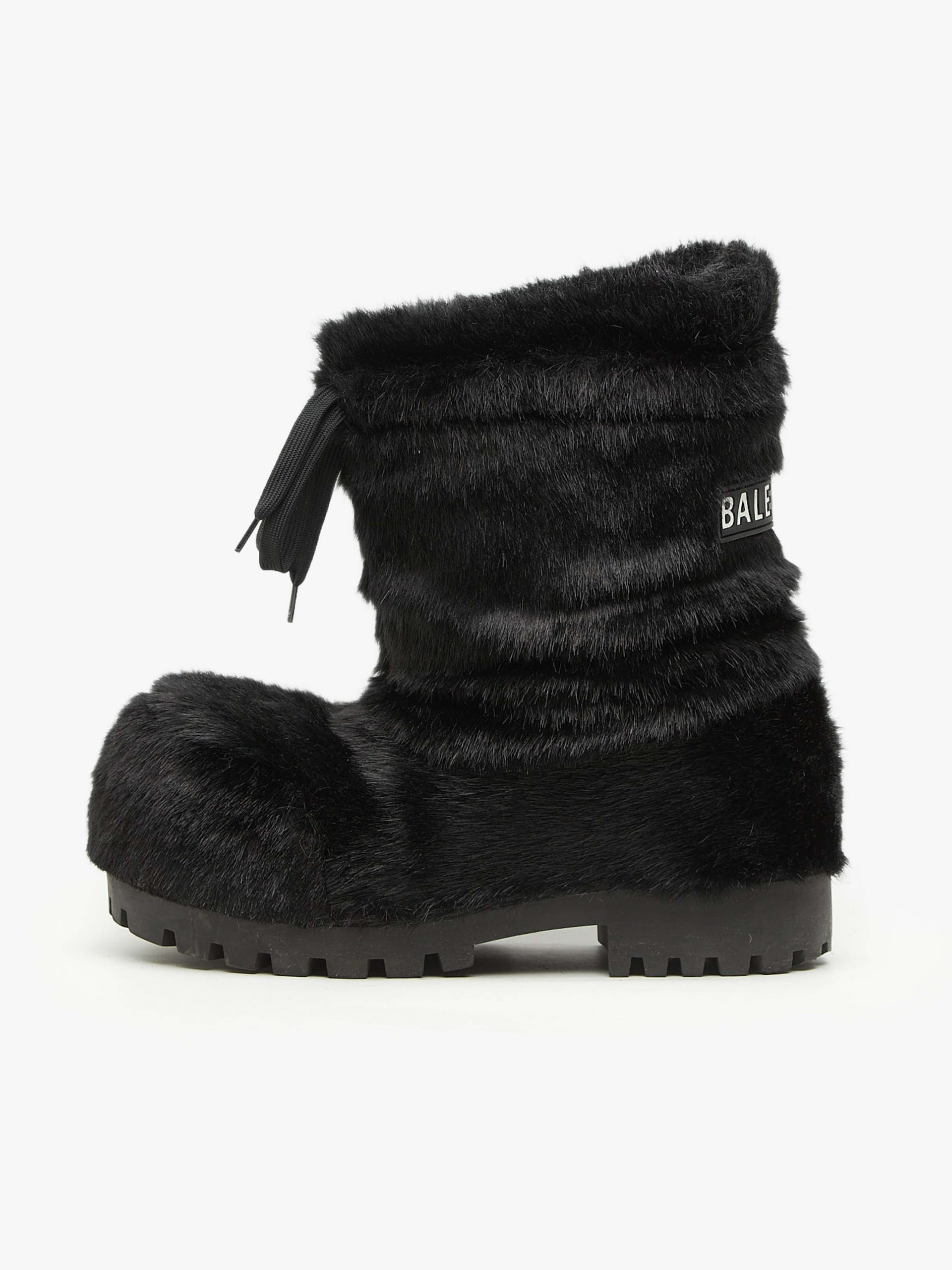 Balenciaga Black Alaska Faux Fur Snow High Boots