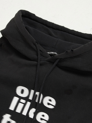 balenciaga one like two like パーカー　hoodie BALENCIAGA One Like Blurred Over Hoodie - メルカリ