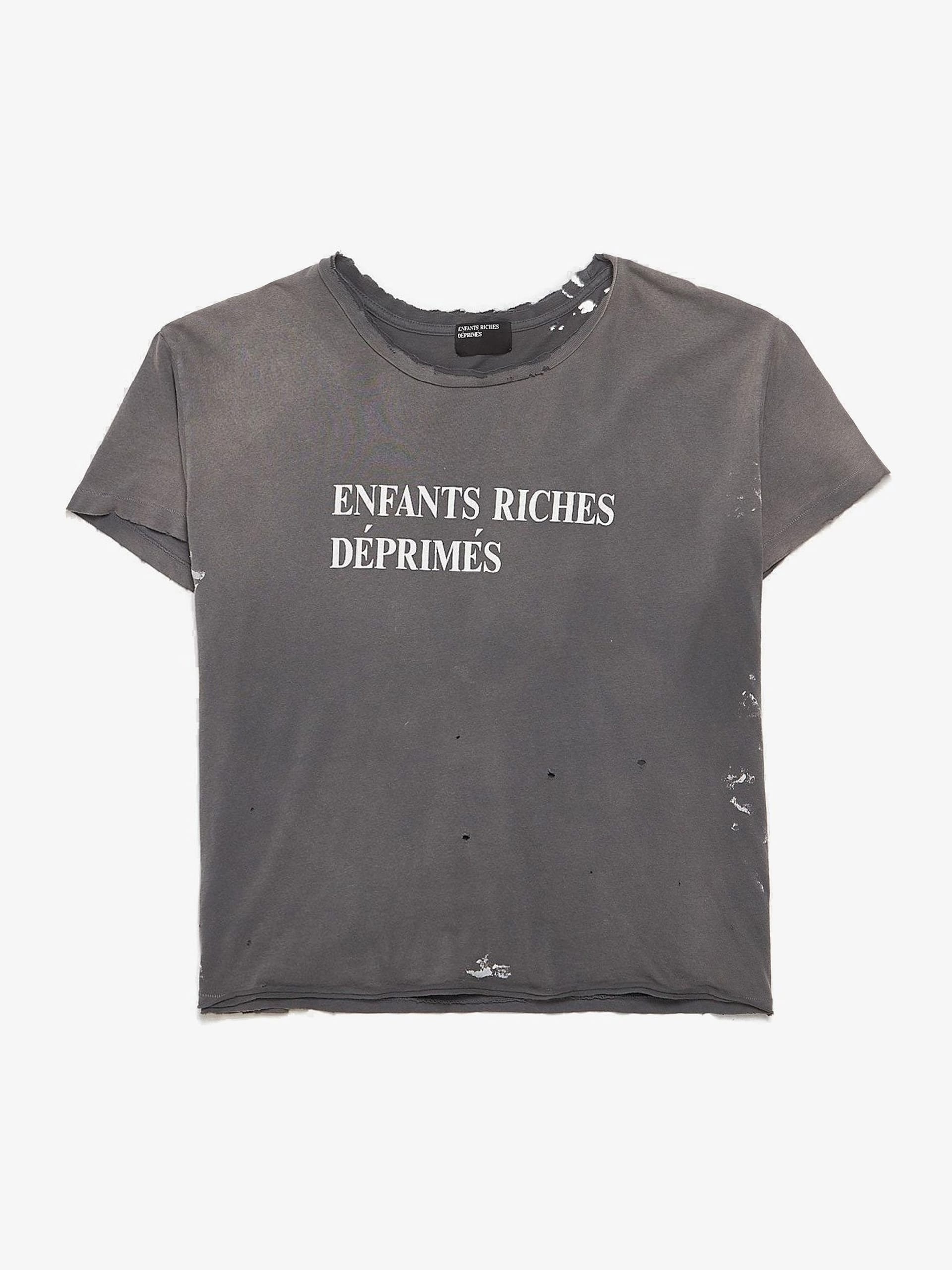 Enfants Riches Deprimes Gray Painted Distressed Classic Logo Soft