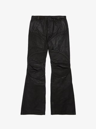 Project GR Coated Biker Armoured Flare Pants - Black