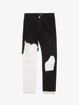 RAF SIMONS ラフシモンズ レイヤード デストロイ デニム パンツ