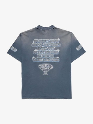 Balenciaga Blue Faded See Now Buy Now Logo Printed
