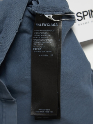 Balenciaga Blue Faded See Now Buy Now Logo Printed Balenciaga Blue Faded See Now Buy Now Logo Printed