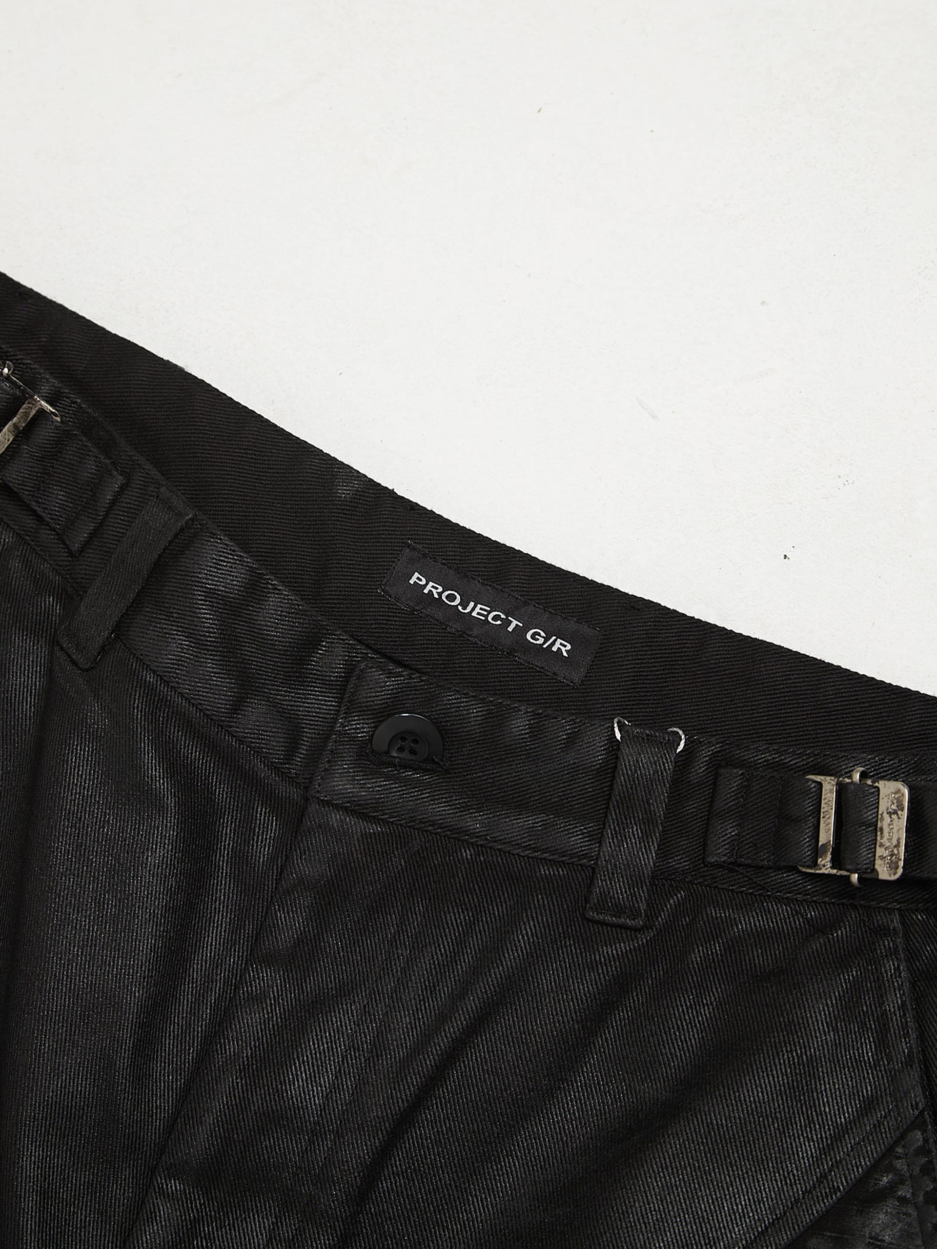 ★【Project G/R】★Coated Biker Armoured Pants★Black★ PROJECT G/R - COATED BIKER ARMOURED PANTS | HBX - Globally