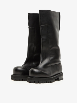 Rick Owens Drkshdw Black Abstract Leather Chelsea Boots