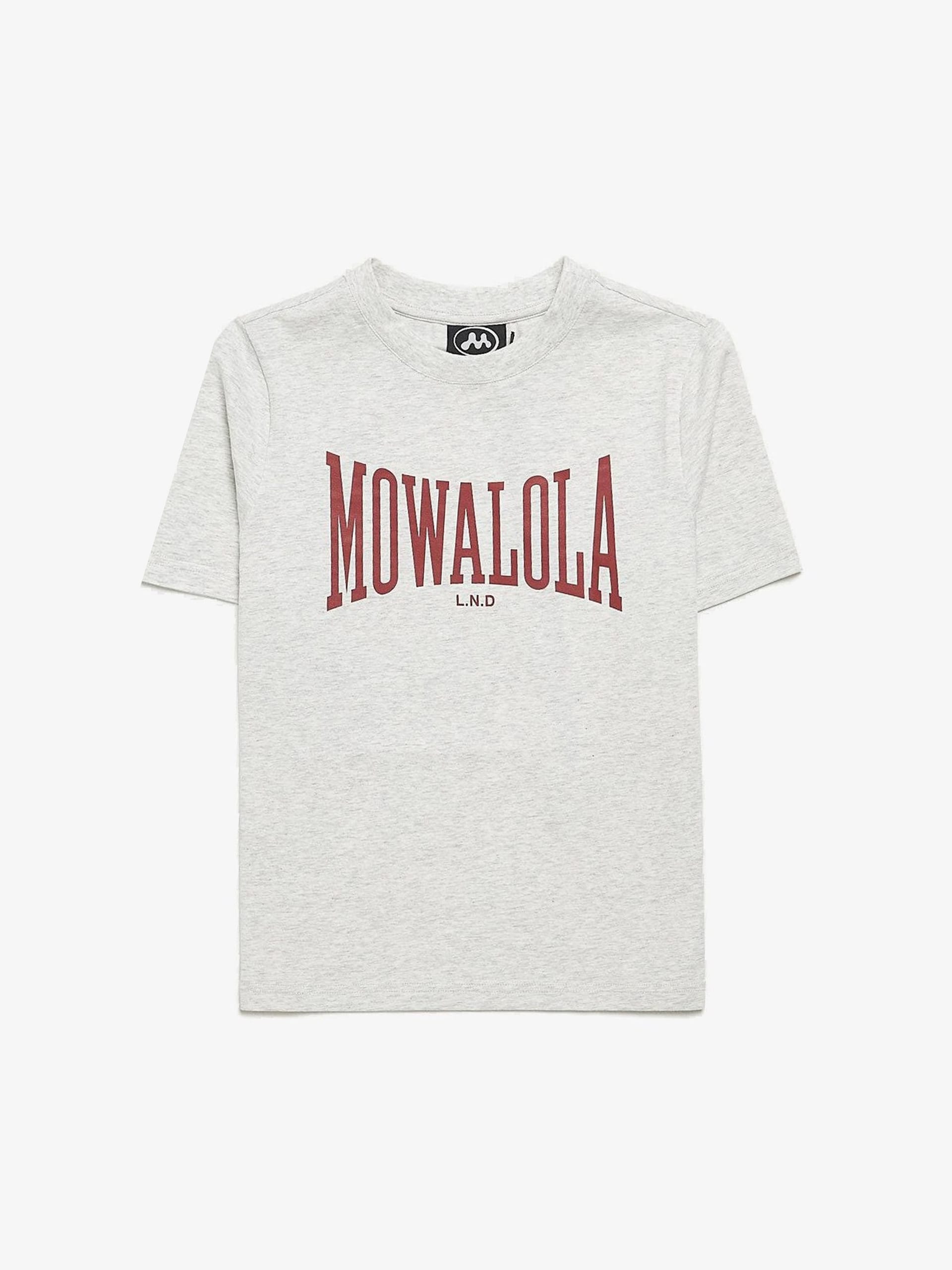 Mowalola Melange Gray Logo Printed Cotton Blend T Shirt