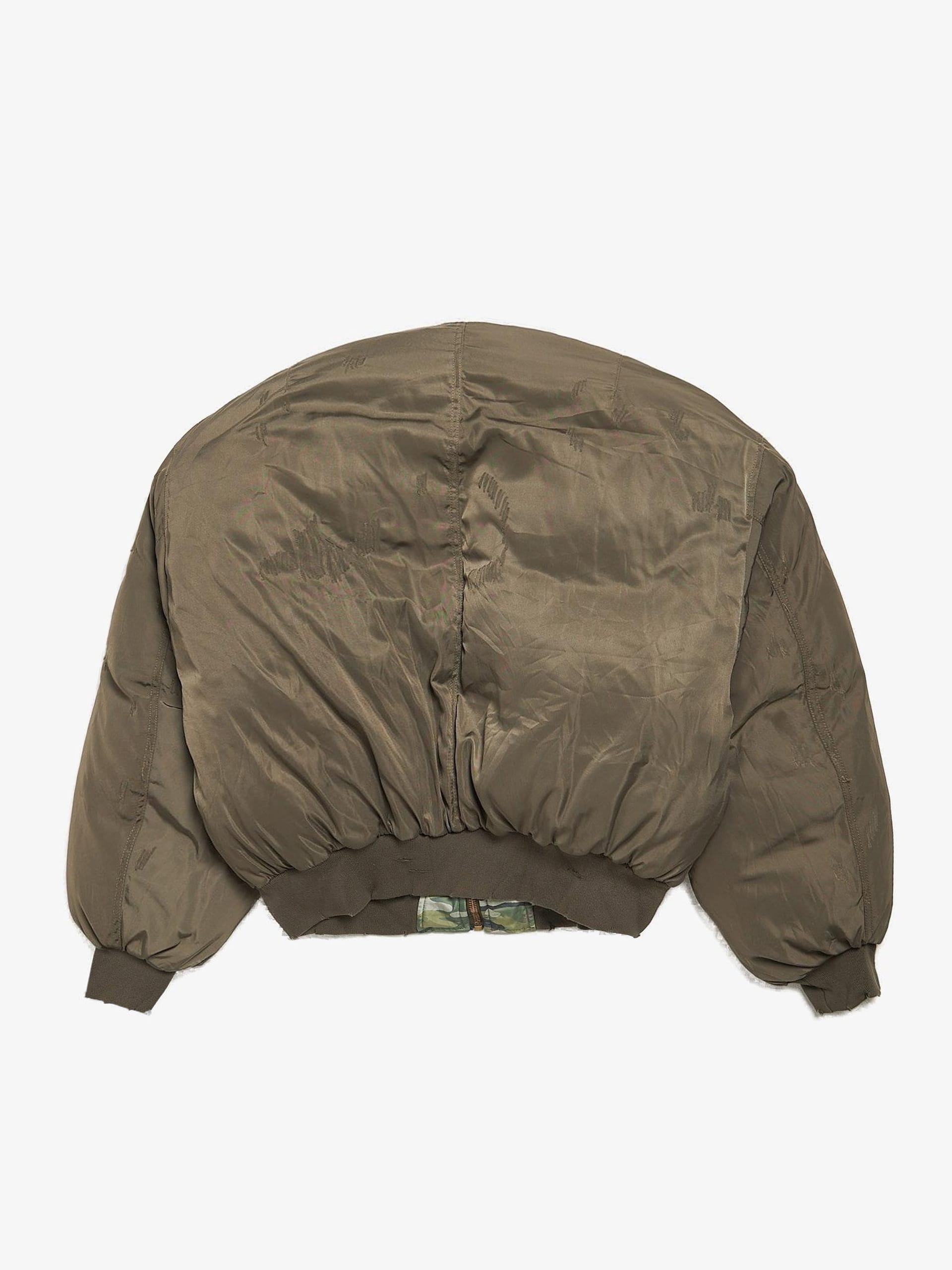 Project GR Reversible Puffer Bomber Jacket - Khaki