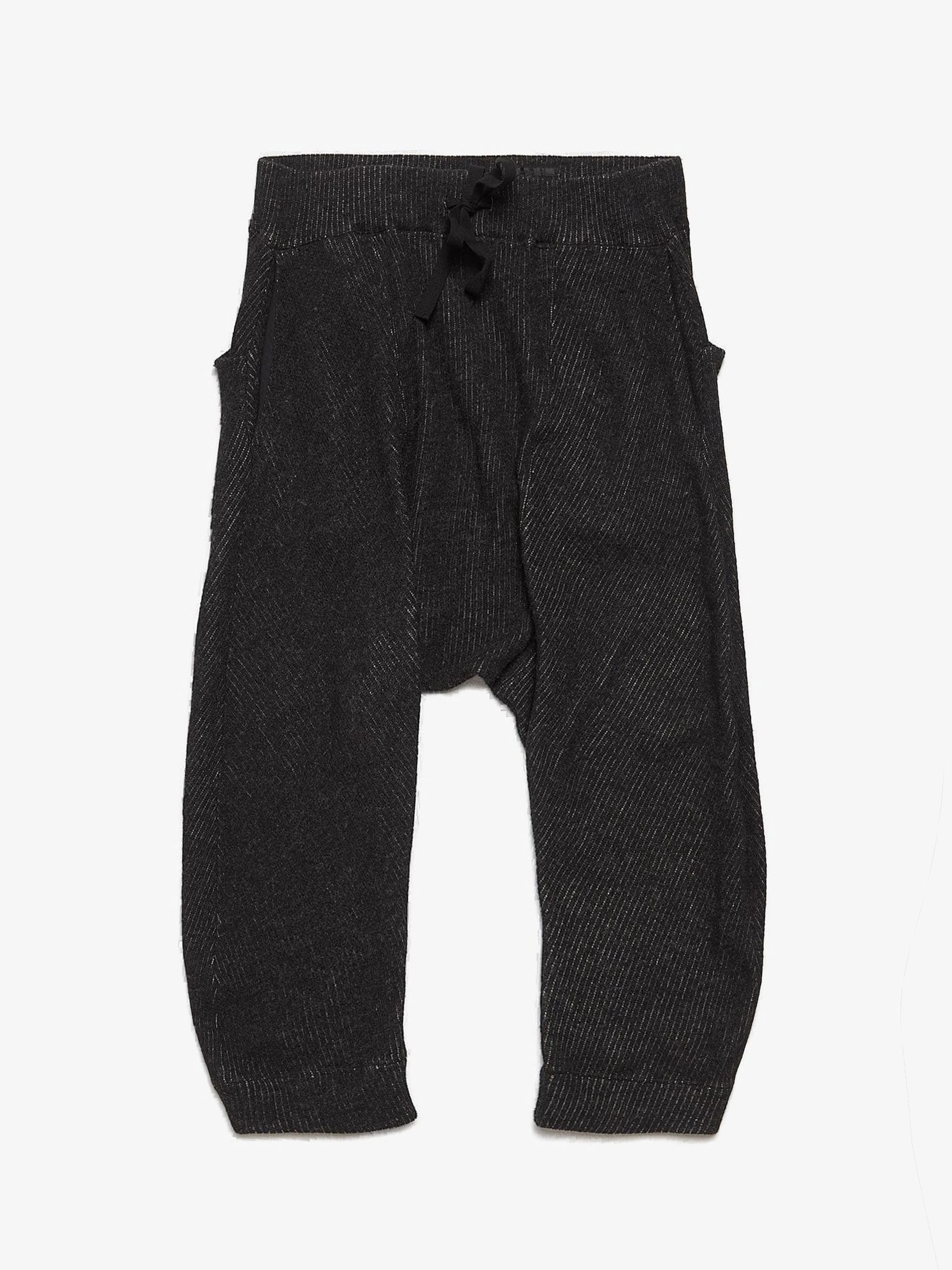 The Viridi-anne Dark Gray Drop Crotch Wool Blend Pants