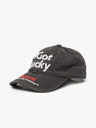 Vetements Black I Got Lucky Embroidered Cotton Cap