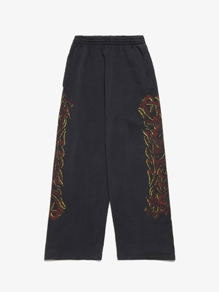 Balenciaga Black Double Waistband Elastic Oversized Sweatpanst