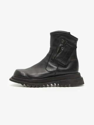 Julius Black Pockets Detailed Leather High Top Boots