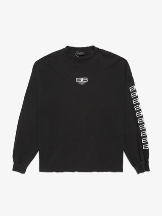 balenciaga pierce スウェット　size5 Pierced Round Sweatshirt Oversized in Black Faded