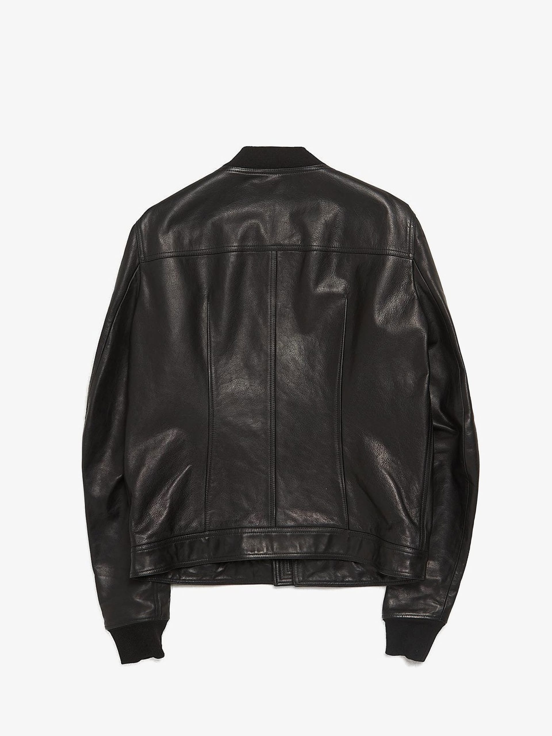 Rick Owens Black SS2018 Dirt Zipped Leather Bomber Jacket