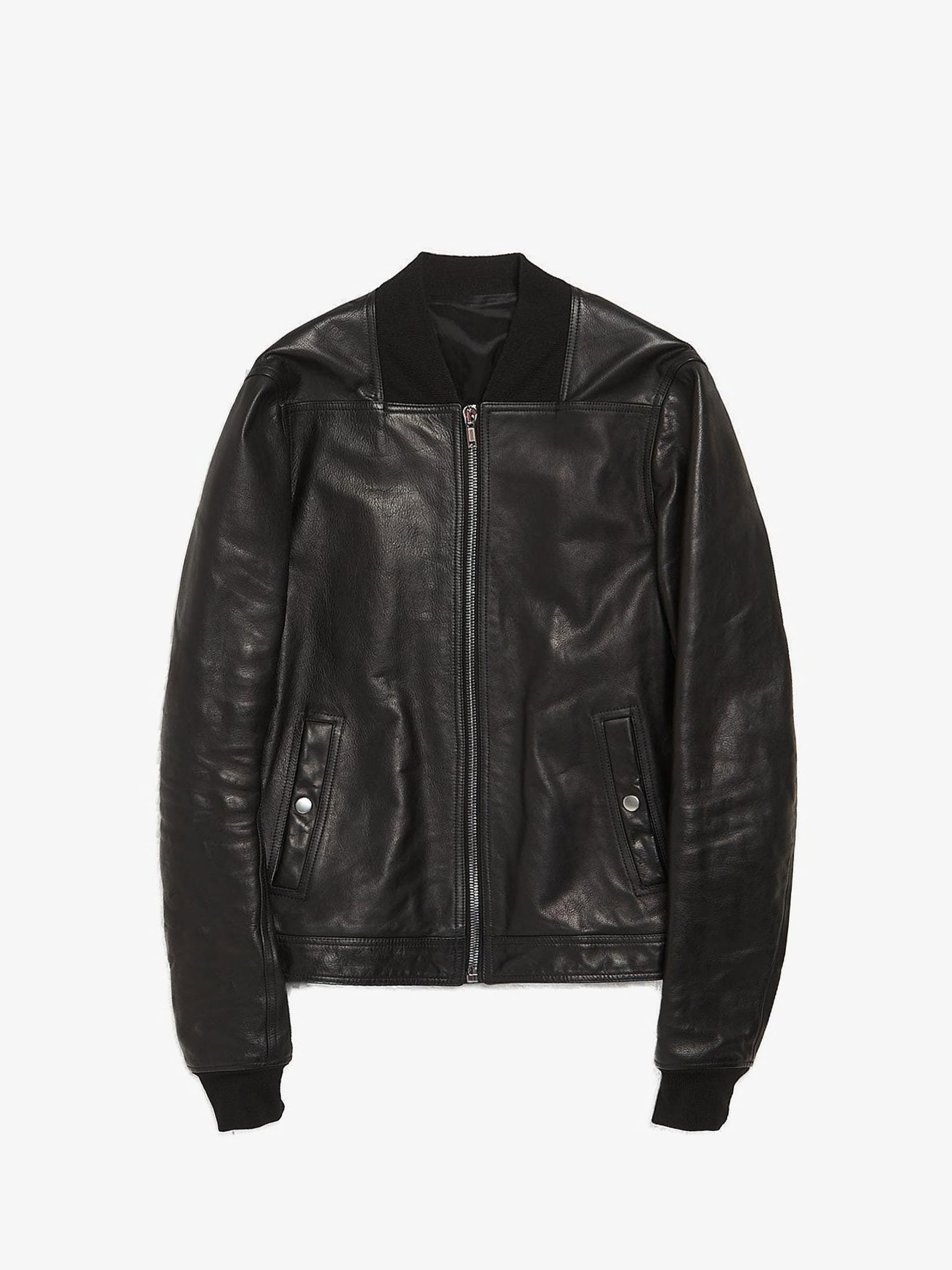 Rick Owens Black SS2018 Dirt Zipped Leather Bomber Jacket
