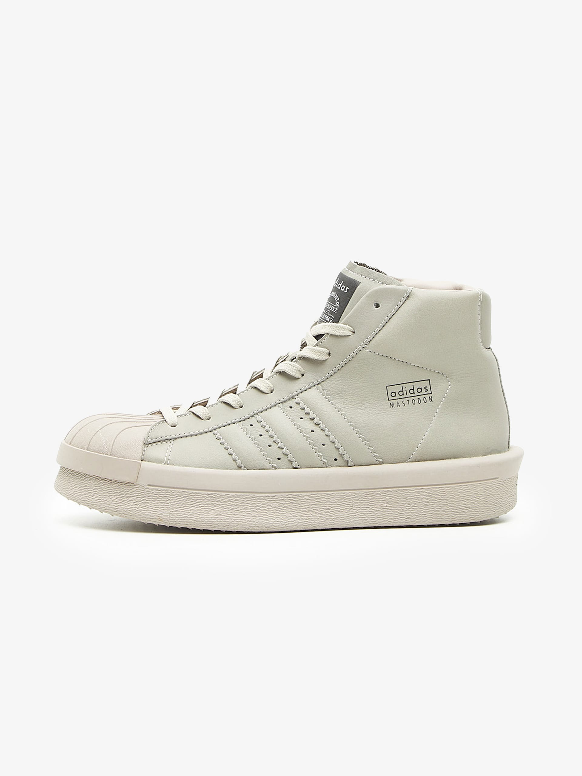 Rick Owens Gray Brown Mastodon Leather High Top Sneakers