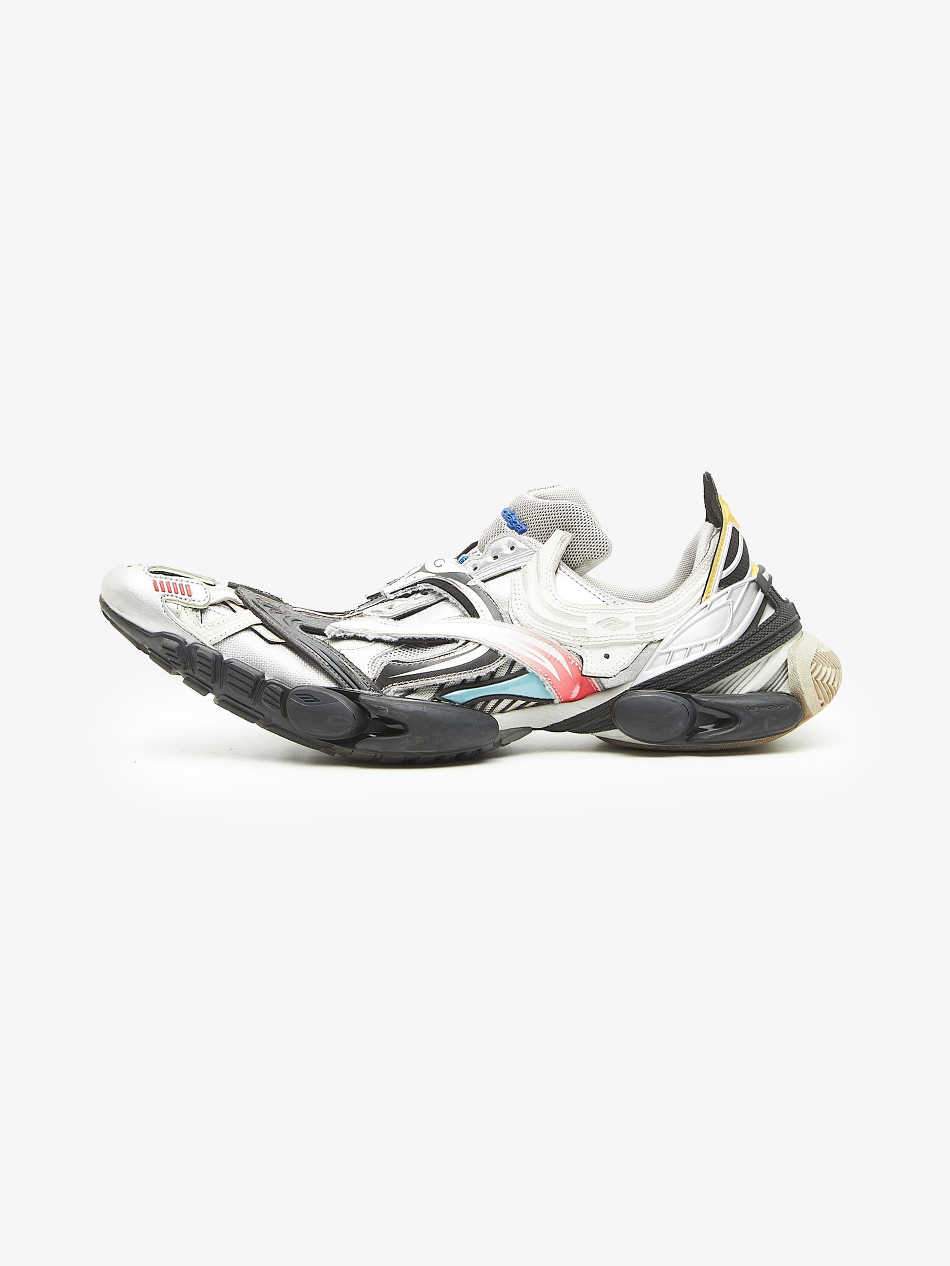 Balenciaga Silver Black Reptile Low Top Sneakers