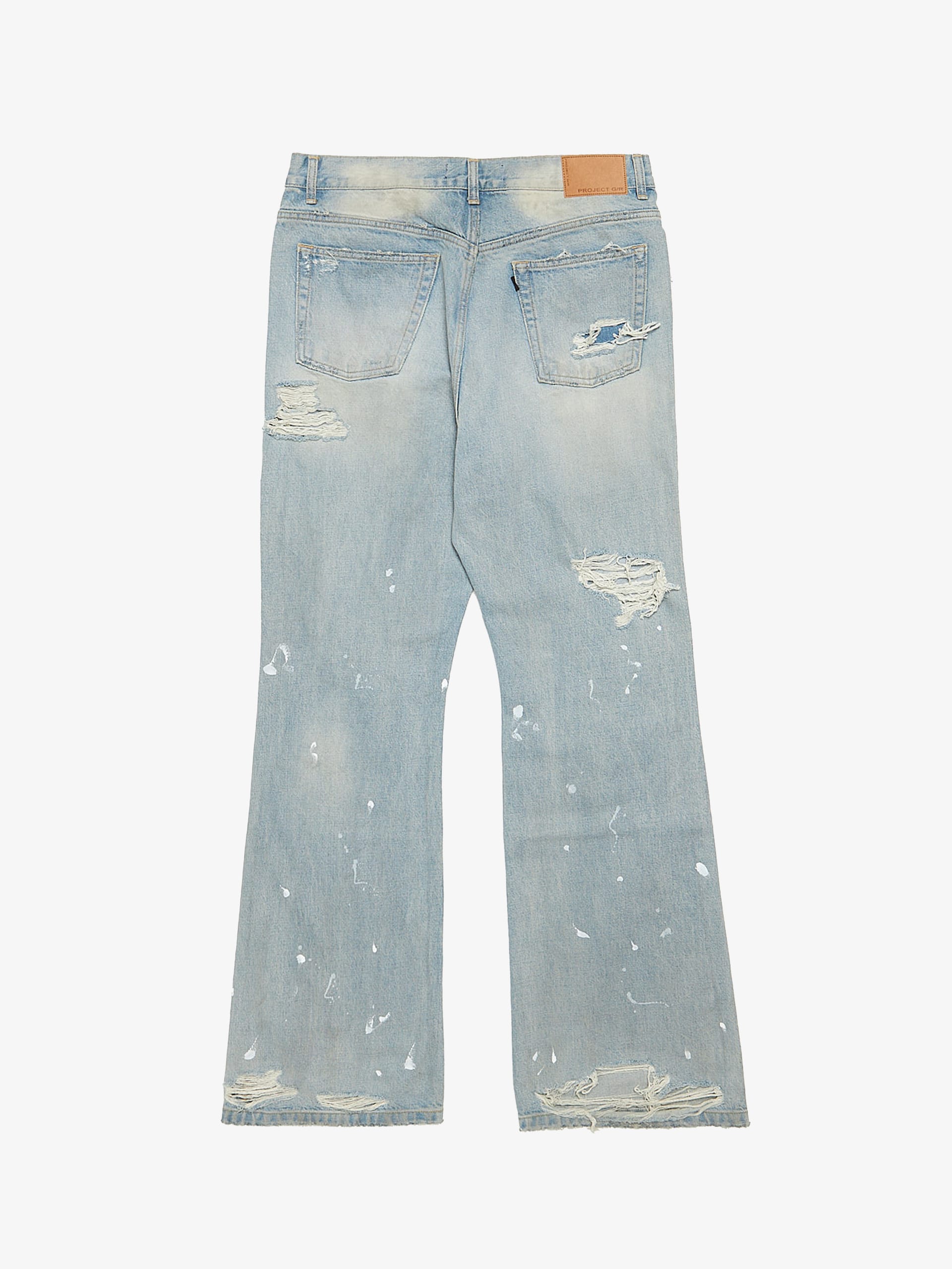 Project GR Blue Distressed Flare Jeans