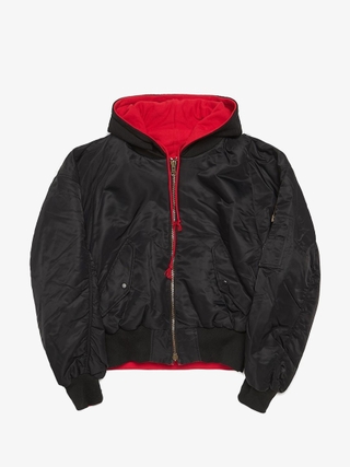 Project GR Black Red Reversible Hooded MA-1 Jacket