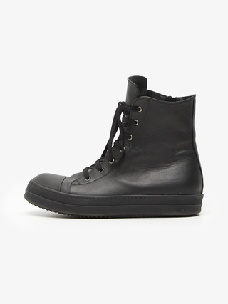 Rick Owens Black Mega Bumper High Leather Sneakers Rick Owens Black Mega Bumper High Leather Sneakers