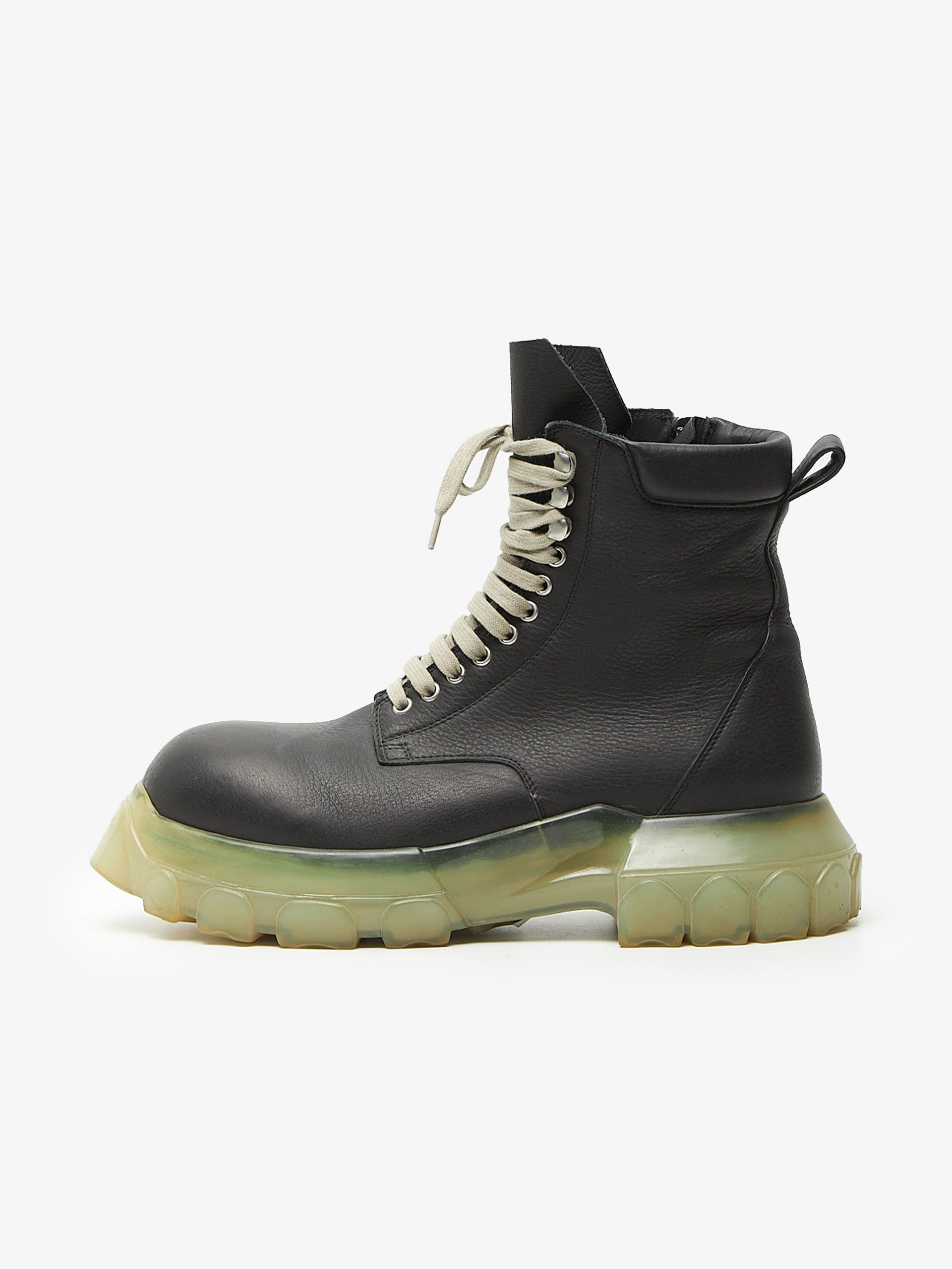 Rick Owens Black Bozo Tractor Leather High Top Boots