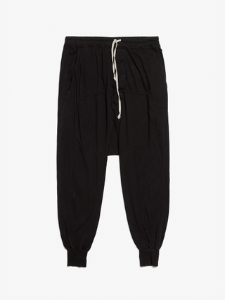 Rick Owens Drkshdw Black Prisoner Drawstring Cotton Pants