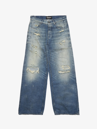 Project GR Black Blue Triple Layered Cotton Baggy Jeans