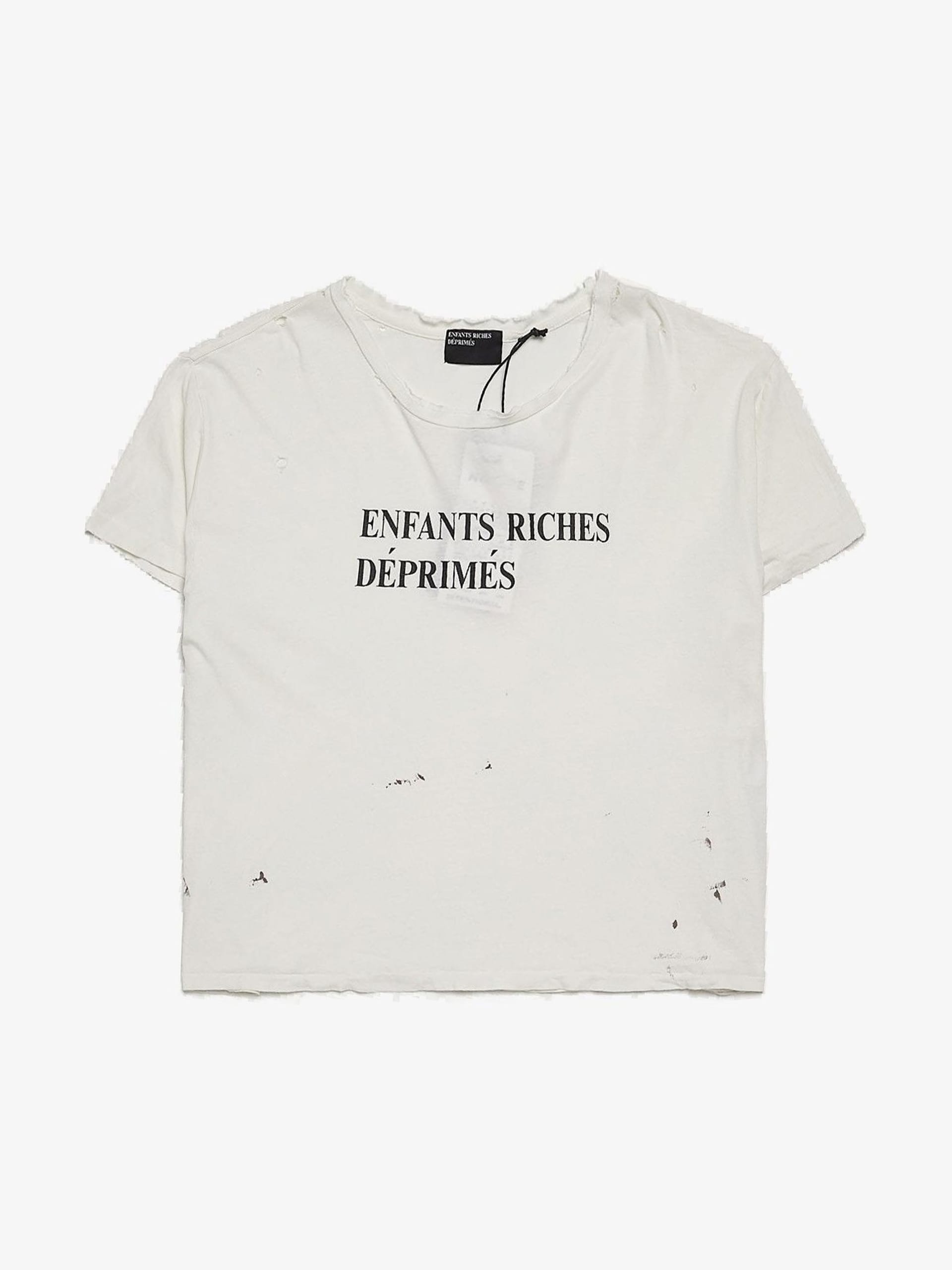 Enfants Riches Deprimes White Distressed Classic Logo Cotton T