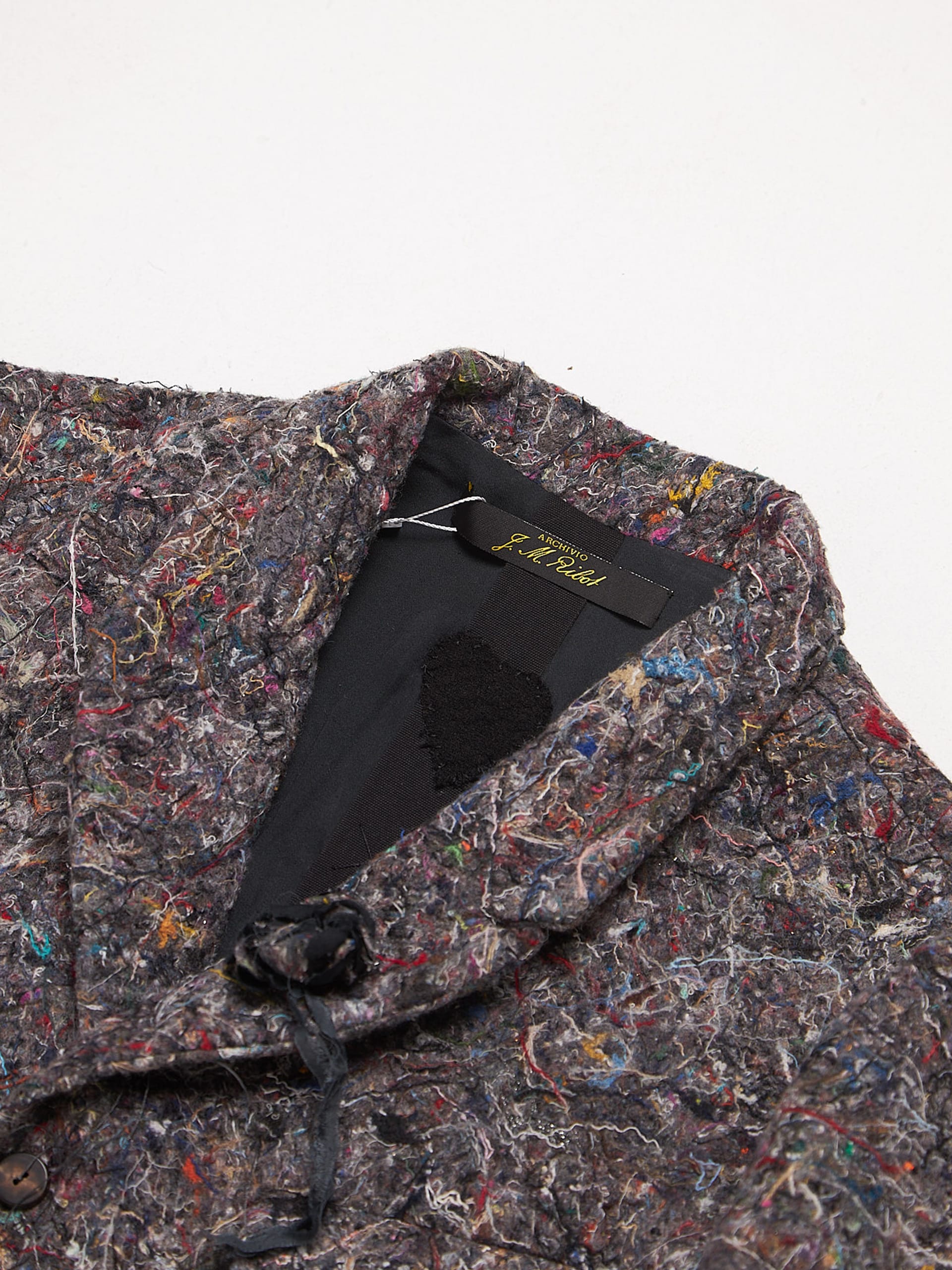 Archivio j.m. Ribot　48 Archivio J.M. Ribot Gray Multicolor Fiber Blazer Jacket