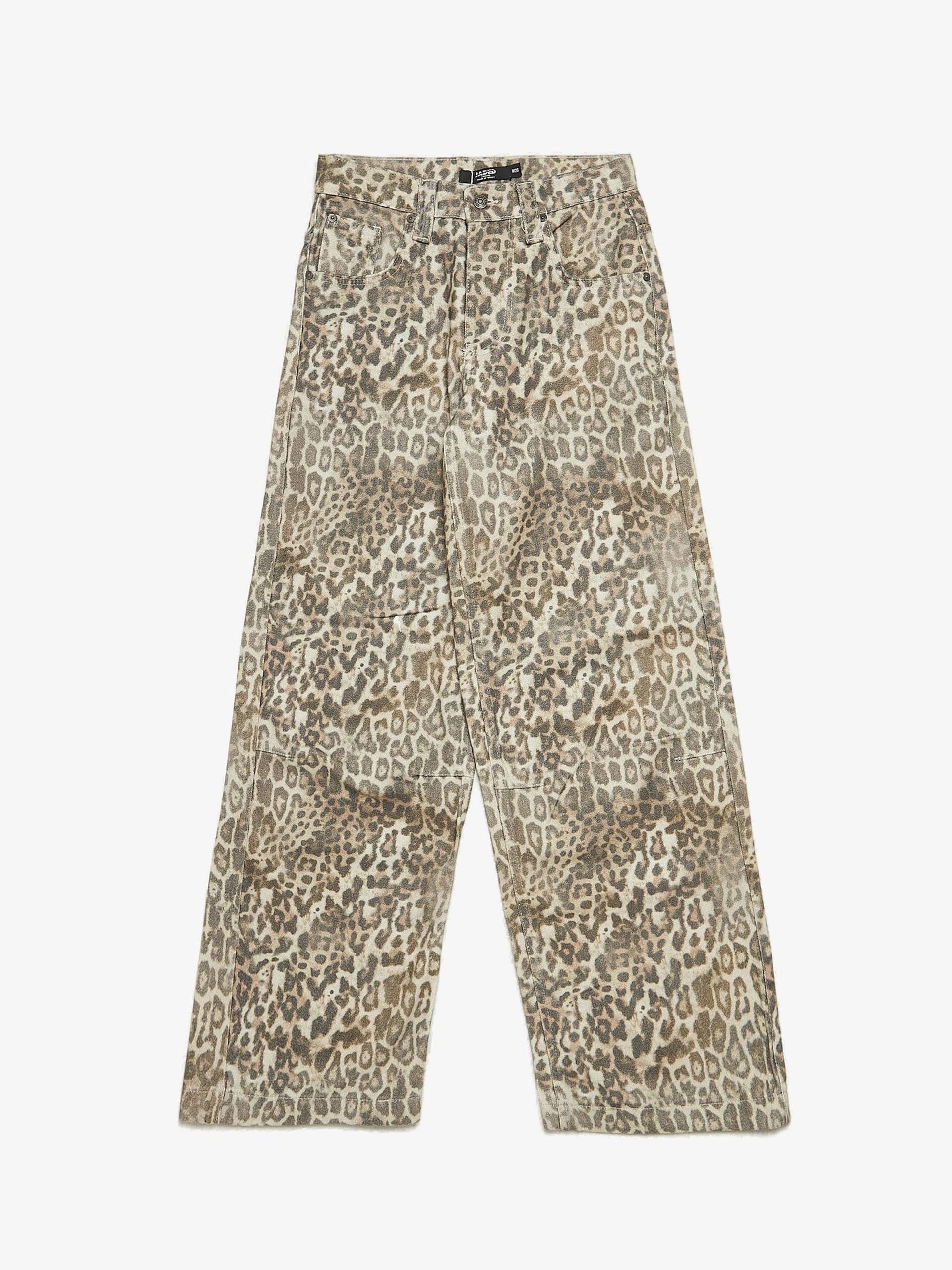 Jaded London Leopard Fade Colossus Cotton Jeans